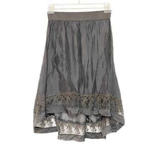 Italian Washable Silk Grey Midi Skirt S EUC Like New